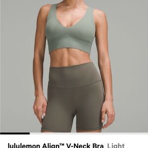 lululemon Align V-Neck Bra Light Support C D cups Grey Eucalypts